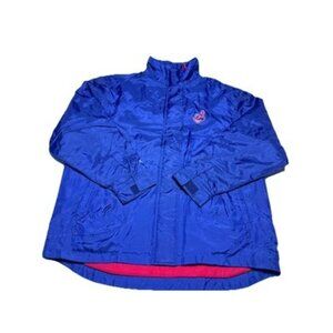 Vintage Cleveland Indians Guardians Coat Fleece Lined LARGE Full Zip Majestic